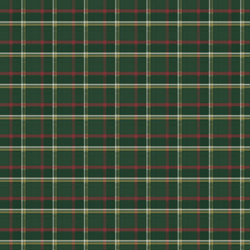 Tartan plaid seamless pattern forest green red check background