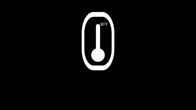Animated Thermometer Temperature Indicator with Celsius and Fahrenheit Scale, Transparent Background, Alpha Channel, 4K Motion Graphics