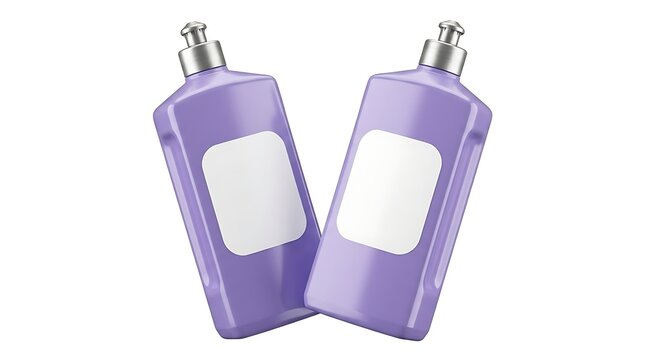 Purple Liquid Dish Soap Bottles Packaging Container Mockup