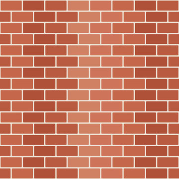 Brick wall seamless pattern terracotta red running bond background