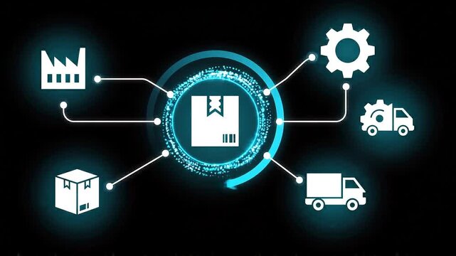 Procurement hub and supply chain management digital animation