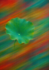 Fototapeta premium Vibrant abstract lotus leaf