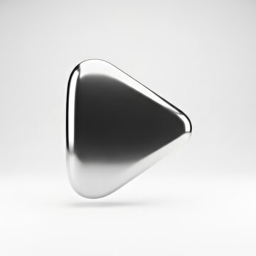 Metallic Triangular Play Button 3d Design