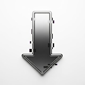 Modern Download Arrow Icon on White Background for Business and Technology