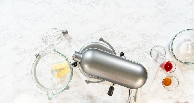 Butter Added to Mixer Bowl