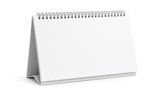 Blank white desk calendar mockup on a white background