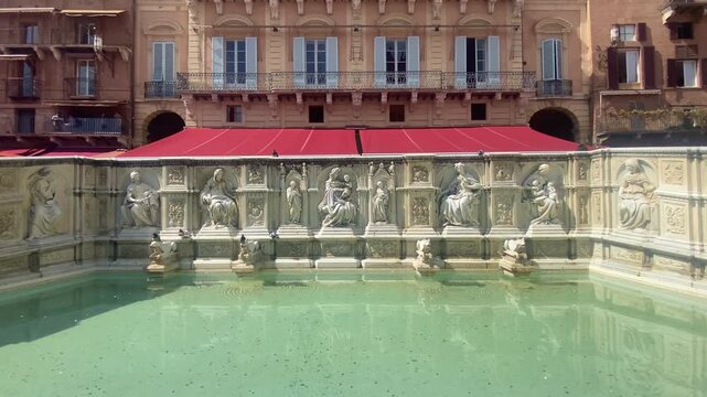Fonte Gaia is a monumental fountain located in the Piazza del Campo