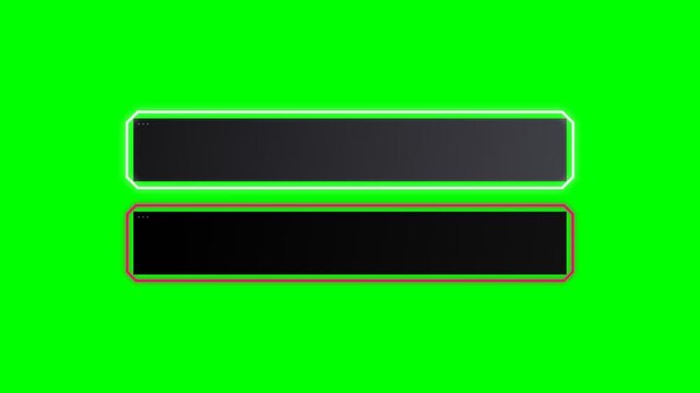 Equal sign neon glowing animation on green screen