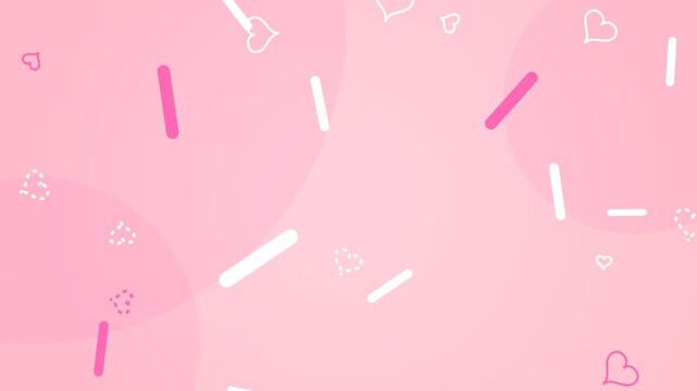 Pink hearts and sprinkles abstract motion graphic