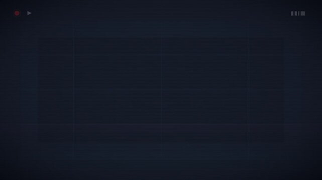 Dark Abstract Video Frame With Crosshair Center Focus.