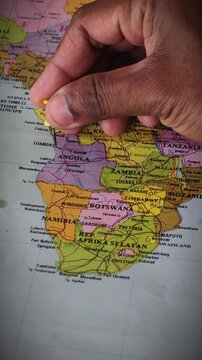 Map of the Republic of Angola, a country located on the west coast of Southern Africa. Angola borders Namibia, the Democratic Republic of the Congo, Zambia, and the Atlantic Ocean.