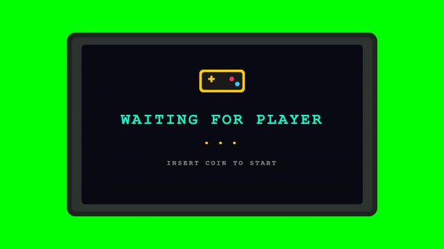 Waiting For Player Screen Capture In Retro Console Style.