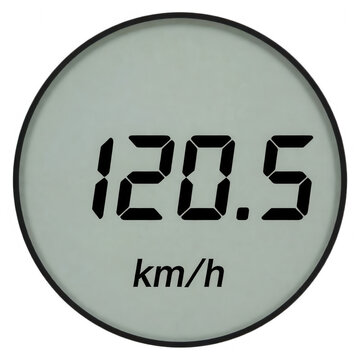 Speedometer Display Showing 120.5 Km/h Transparent Background