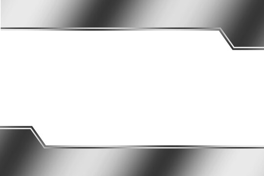 Silver metal tech hexagonal border frame shape object for decoration isolated on white background