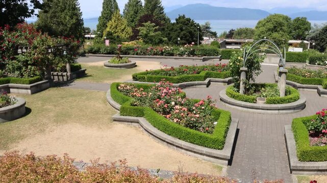 Botanical rose garden at University of British Columbia campus, establisher