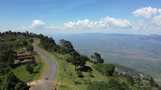 Drone Shot of Road in Kaptagat, Elgeyo Marakwet, Kerio Valley in Kenya, Africa 5
