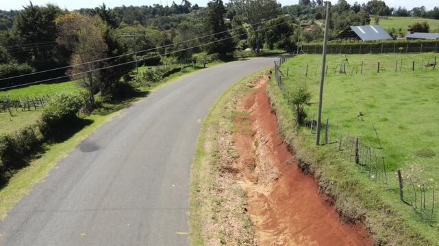 Drone Shot of Road in Kaptagat, Elgeyo Marakwet, Kerio Valley in Kenya, Africa 16