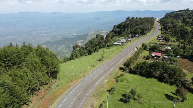 Drone Shot of Road in Kaptagat, Elgeyo Marakwet, Kerio Valley in Kenya, Africa 3