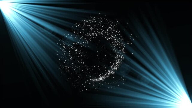 Glowing point sparkle line with white flying particles, fairy dust swirl, magic glitter trail, smooth light twinkle motion, doodle shimmer burst, optical flares ,black screen,  4k