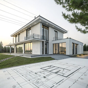 Modern luxury two story villa house exterior architecture design project