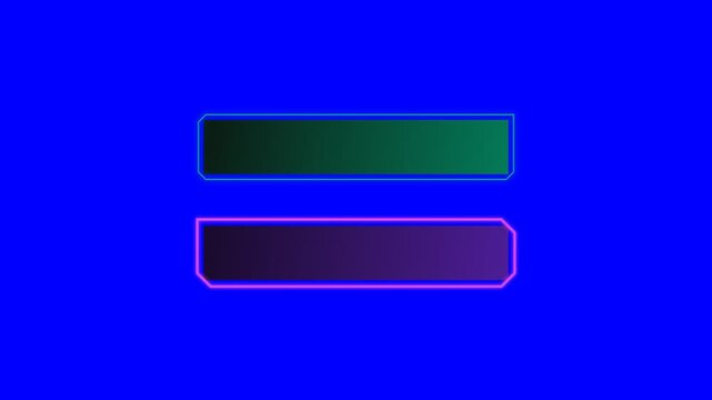 Neon glowing equal sign symbol on blue background
