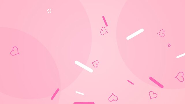 Floating hearts and sprinkles motion background