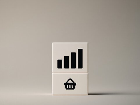 Simple inflation graph with increasing bars representing economic growth and consumer spending patterns