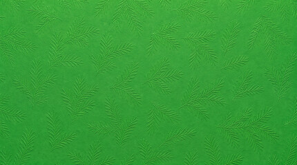 Obraz premium Green Textured Paper With Embossed Fir Branch Patterns, Festive Nature Background For Christmas Stationery