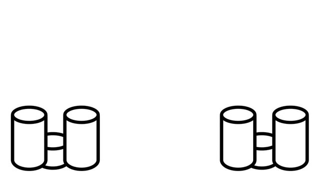 Coin towers representing savings wealth animation isolated on white background