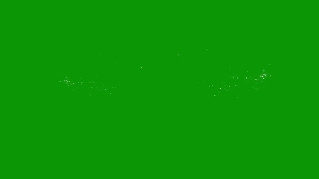 Fantasy glowing white sparkle dust with glitter star trail, doodle twinkling particles, curved shimmer burst, seamless magic light transition, transparent green screen 4k animation