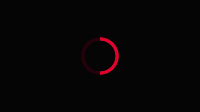 Abstract Circle Loading Icon Animation with Progress Bar and Percentage Indicator on Transparent Background HD vidio...
