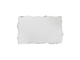 Fototapeta premium Torn white paper sheet. Blank piece of ripped paper with rough edges on white background.