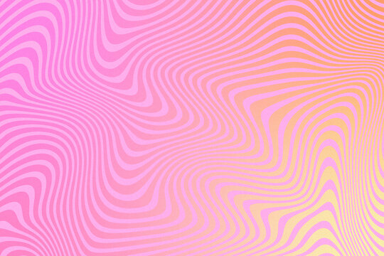 abstract gradient background, pink and yellow distorted wavy lines pattern with grain texture, retro groovy 1970s wallpaper