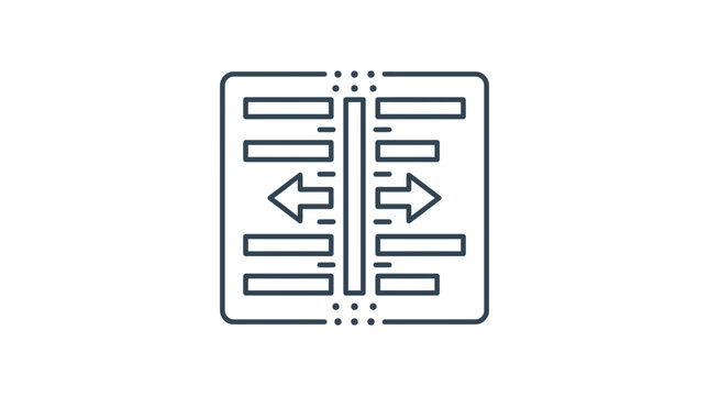 Document Layout Split with Directional Arrows