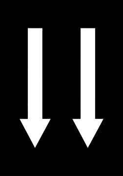 white arrow icon down direction double arrow symbol on transparent png background flat style graphic element for your web site design logo app ui isolated clean interface illustration overlay