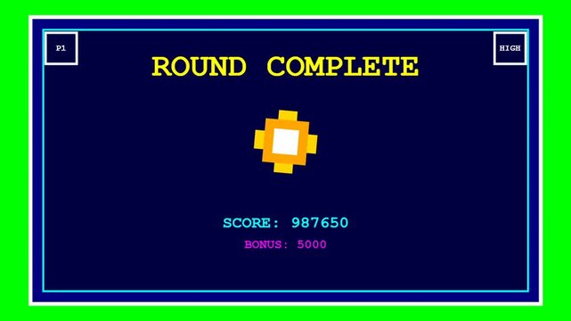 Retro Arcade Round Complete Screen Example Video.