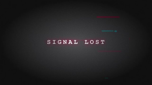 Signal Lost Warning on Glitched Screen, Technical Failure and Connection Error Concept with Chromatic Aberration and Texture