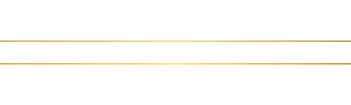 White Banner with Double Golden Border Lines PNG Isolated on Transparent Background