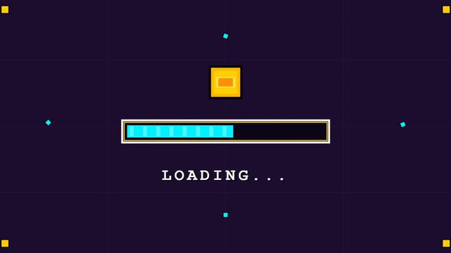 Loading Screen Progress Animation With Colorful Bars.
