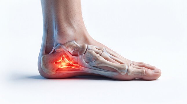 Calcaneal Heel Spur Causing Chronic Heel Pain Medical Anatomy Illustration