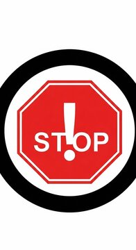 Bold Red Octagon of Alert: Exclamation Mark and 'STOP' Demand Attention
