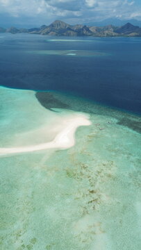 Aerial View of Mauwan Island Near Kelor Island in Labuan Bajo, Indonesia