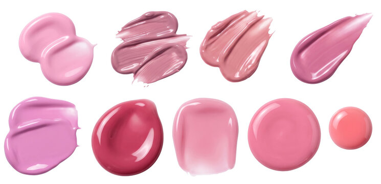 Cosmetic makeup beauty swatch of lip tint gloss texture png