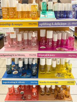 Assorted Nail Polishes and Beauty Products on Shelf
