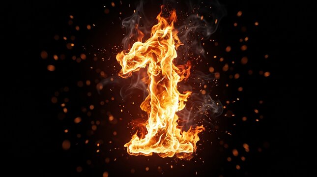 fire and flames on number 1