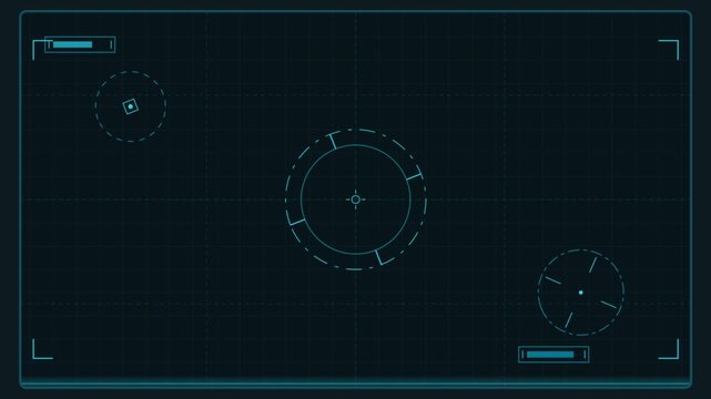 Futuristic cockpit hud target sequence video.