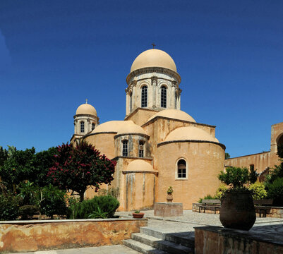 L'abside de l'&eacute;glise du monast&egrave;re de la Sainte-Trinit&eacute; sur la presqu'&icirc;le de l'Akrotiri pr&egrave;s de La Can&eacute;e en Cr&egrave;te