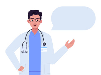 Fototapeta premium Male doctor with speech bubble