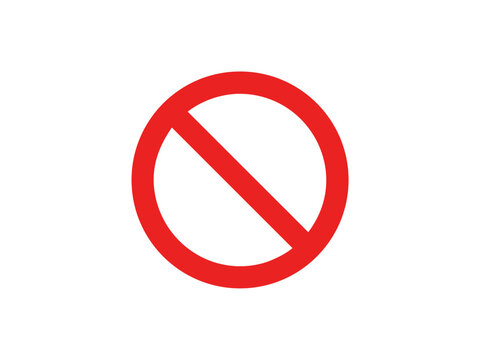 red prohibition circle slash vector icon for ban restriction access denied stop sign warning symbol forbidden mark blocked action alert indicator isolated on transparent background 