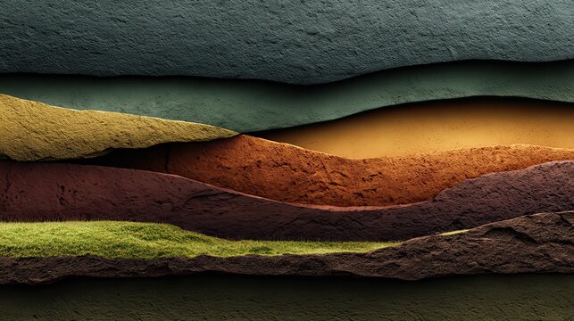 Abstract Layers of Earth Tones and Textures in a Contemporary Design Style for Artistic Backgrounds and Decor